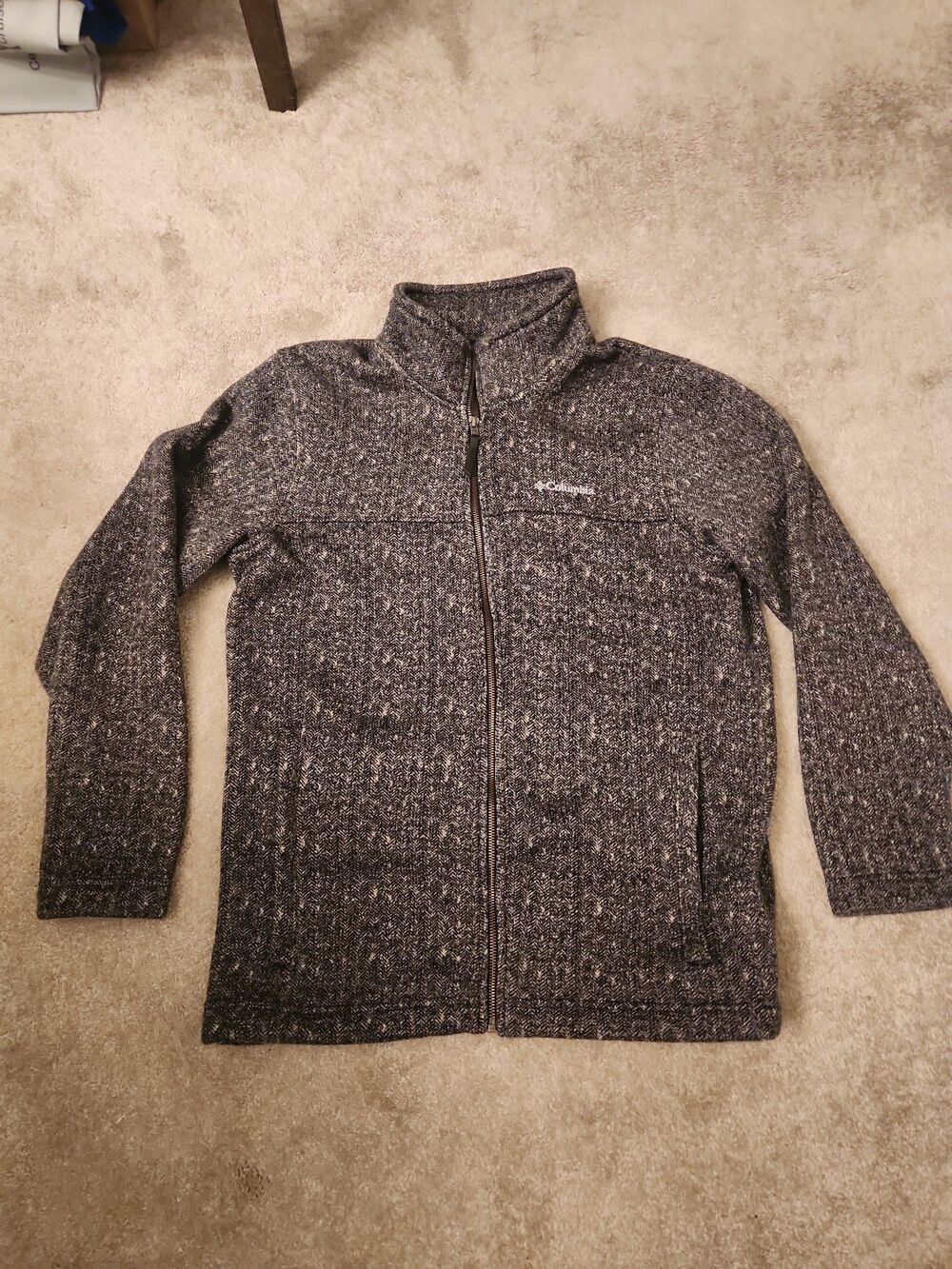 Columbia Women's Gray Patterned Full-Zip Fleece-Lined Jacket Size L